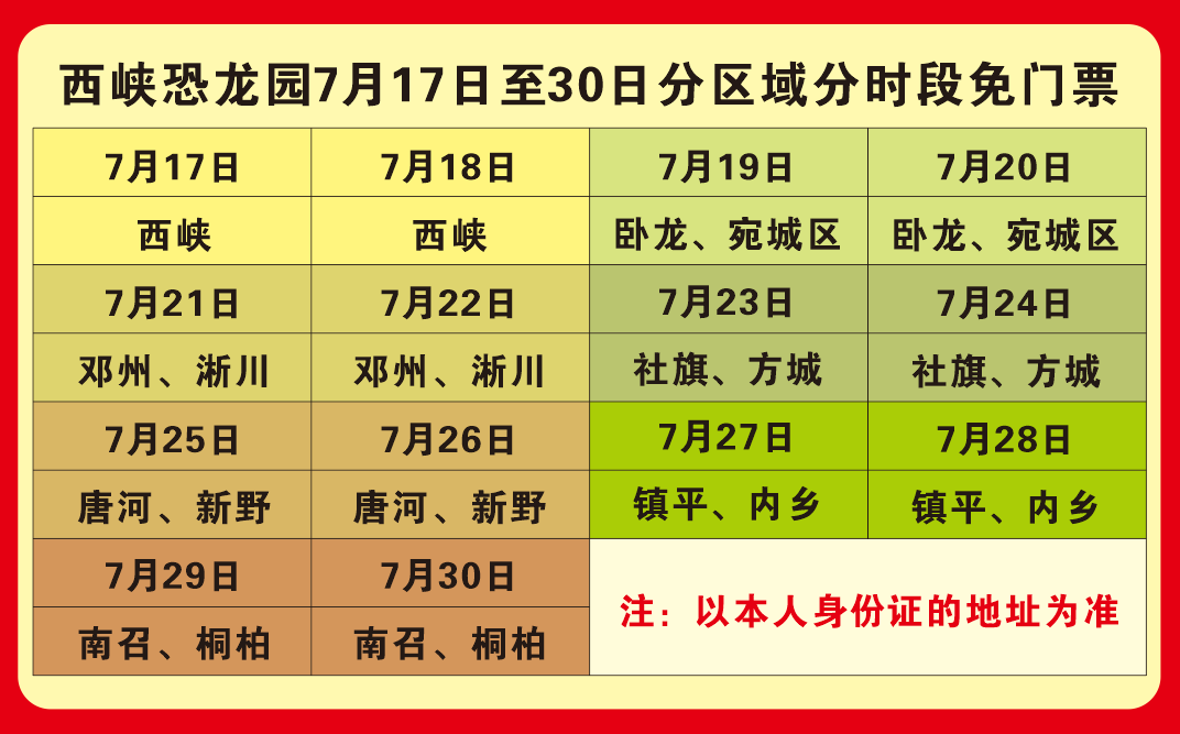 免门票，是真的！西峡恐龙园正式对南阳市区域开始免票啦！